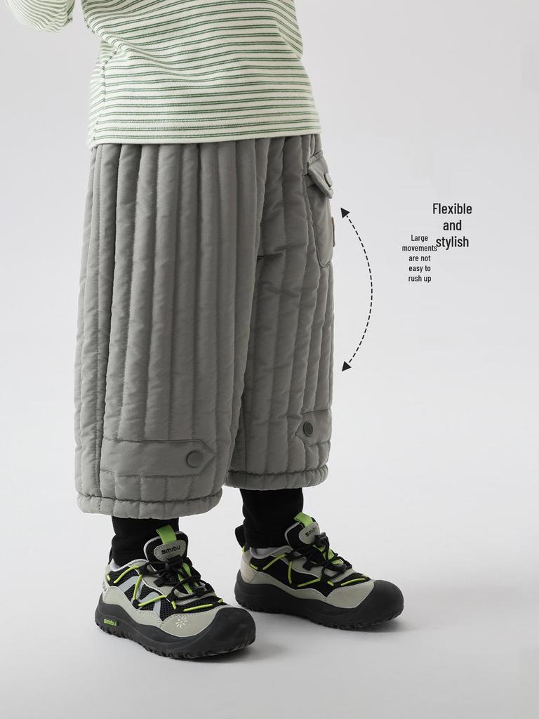 Stylish European Boys' Cotton Fleece Pants - Thick, Warm Winter 2025 Collection