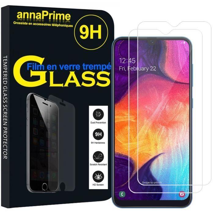 Film de protection d'écran - VCOMP - Samsung Galaxy A50 - Verre Trempé - Lot de 2 - Résistant aux rayures