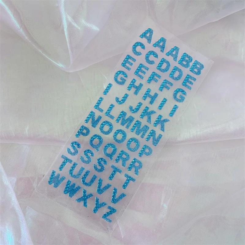 1Pcs Glitter A-Z Alphabet Letters Sticker Scrapbooking Stationery School Supplies Black/Gold/Silver/Red/Blue/Pink/Purple/Green