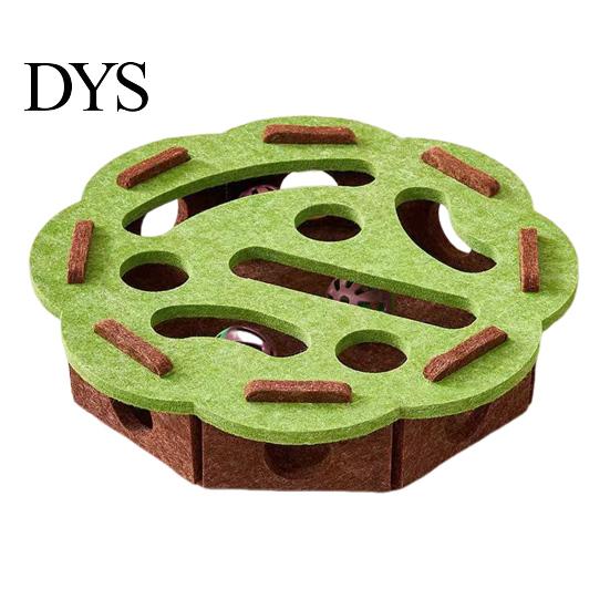 Mentales Stimulations-Katzen-Spielzeug Kratz-Labyrinth Interaktiver Filz-Nagelfeiler Selbstspiel-Box mit Kratzfläche und Spiel 3 Glöckchenbälle für Wohnungskatzen Stimuliert Kätzchen