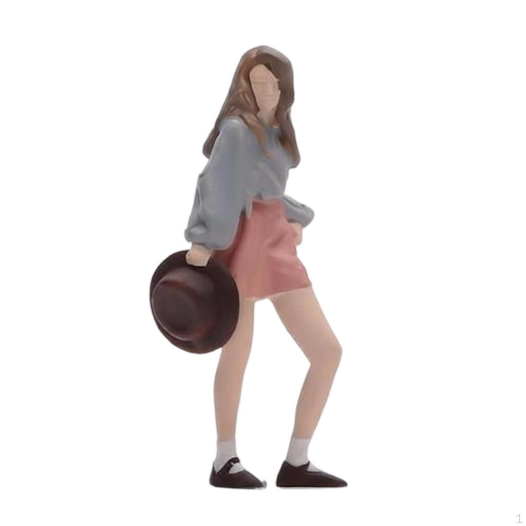 1:64 Girl Model Figure Tiny People Movie Props Pose Scene Character Handpainted DIY
