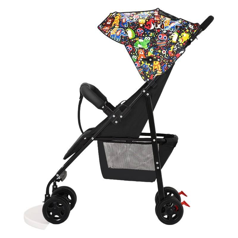 Portable Stroller Baby Onehand Folding Pushchair Adjustable Footrest Backrest