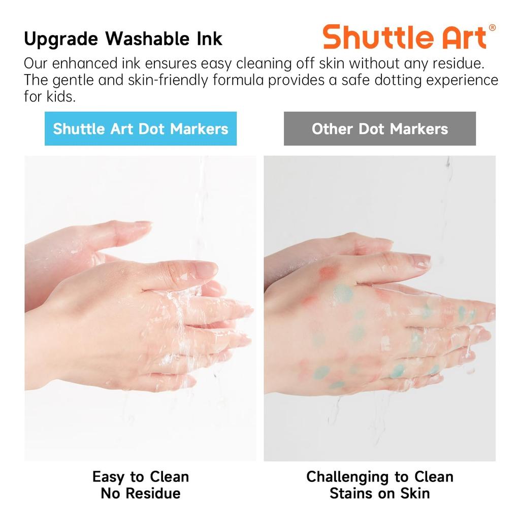 Shuttle Art Dot Marker Color 36 for Easy to Includes 5 Coloring Drawing Art Drawing Gift Pens, Colors, 12ml, Kids, Water-based, Washable, Grip, Books,