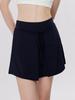 Bohemianbeullu [Set] String Tie Boat Neck Women'S Loose Fit Rash Guard Wn/Deep Navy Layered Wrap Shorts Set-Up