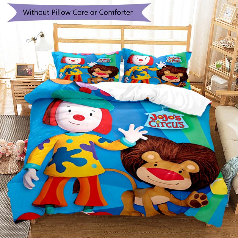 3pcs JoJo's Circus Bedding Set Duvet Cover Closure Includes 1 Duvet Cover & 2 Pillowcases, Soft and Comfortable for All Seasons.