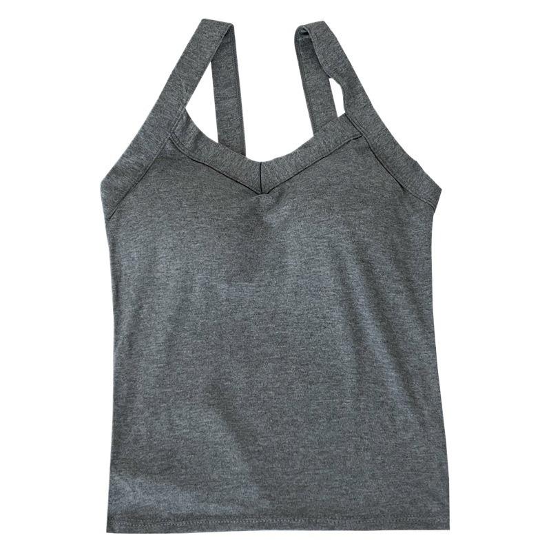 Summer New Style with Chest Cushion Integrated Cup Tank Top for Women Slim Fit and Slimming