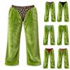Pantaloni de pijama pentru femei, confortabili, cu imprimeu leopard, din flanelă, cu croială dreaptă, pentru iarnă