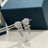 Musla Design Hot Sale Vintage Earrings for Women Fashion Luxury Jewelry 925 Sterling Diamonds Flower Shape Silver Stud Earrings