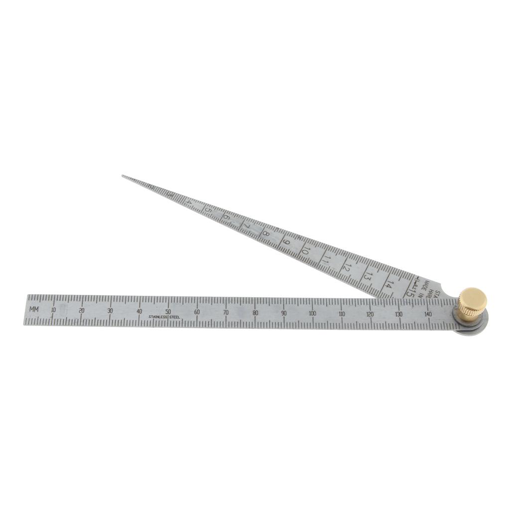 Hole Size Gage Stainless Steel 0-15mm Feeler Gauge Ruler Taper Gauge Feeler Gauge for Industry