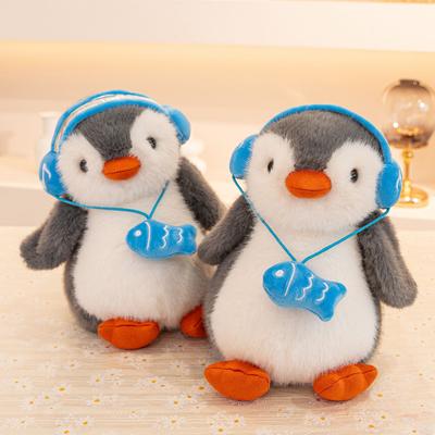 Simulation Earphones Penguin Plush Toy Small Fish Hanging Neck Doll Navy Penguin Activity Gift