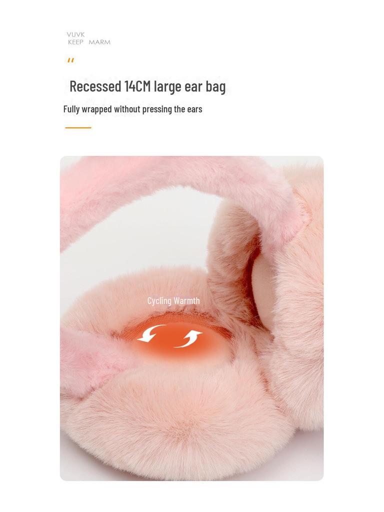Plush Foldable Earmuffs with Big Eyes - Velvet, Cold-Proof, and Warm for Winter