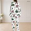 Women Plus Size Bicycle Printed Round Neck Long Sleeve Top And Long Pants Two Piece Set
