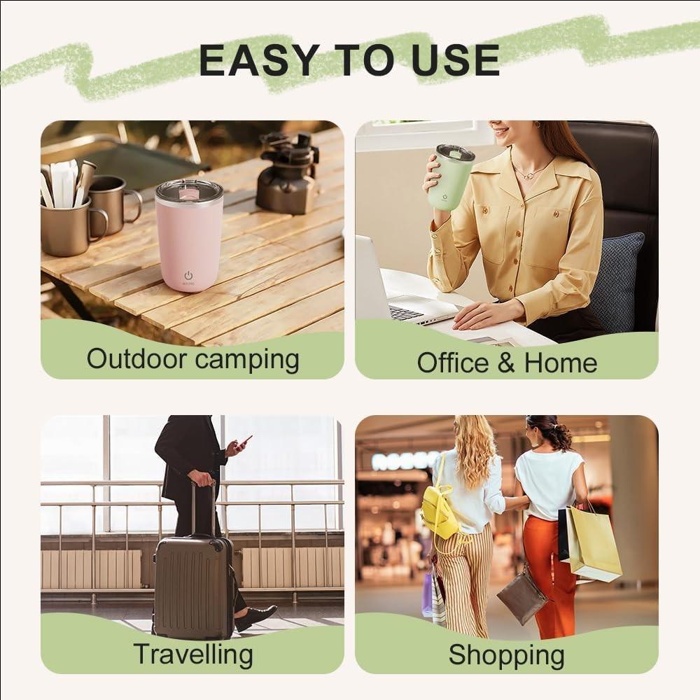 Stainless Steel Rechargeable Self Stirring Coffee Mugs,Portable Electric Magnetic Stirring Coffee Cup For Coffee,Milk Tea