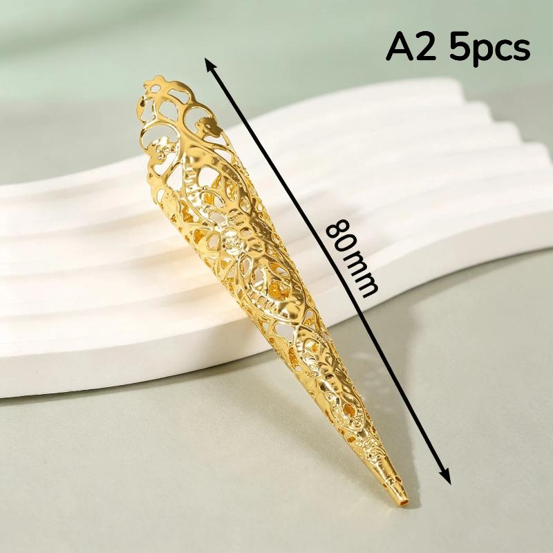 Peacock Belly Dance Prop False Nails 5Pcs Shiny Indian Thai Dance Finger Jewelry for Stage Performance