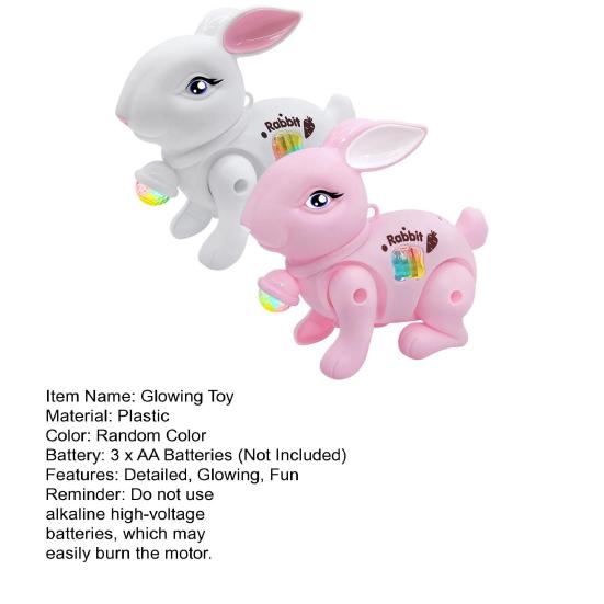 2023 Rabbit Toy Music Lovely Luminescent with Traction Rope Attract Attention Entertainment Learning Crawling Cartoon Electronic Walking Rabbit Toy