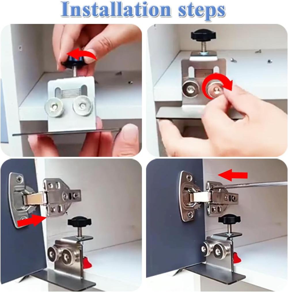 Adjustable Cabinet Door Installation Positioner Stainless Steel Cabinet Locator Mounting Jig Installing Cabinet Doors Tool