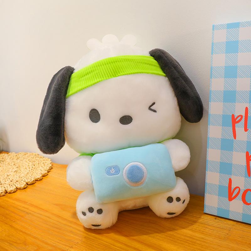 

Cute camera Pacha dog doll puppy plush toy children cuddle sleeping doll oversized throw pillow for girls gift 35cm 0.45kg