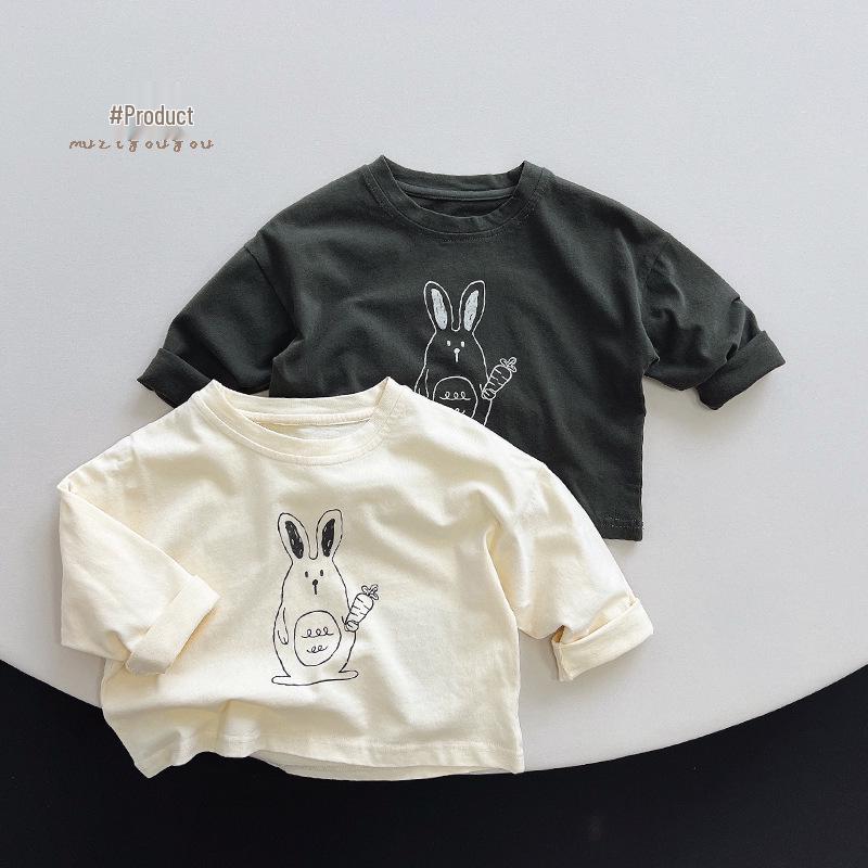 Lively & Cute Cartoon T-Shirt - Spring & Autumn 2025 Collection for Boys & Girls, Baby Pure Cotton Top for Small & Medium Children