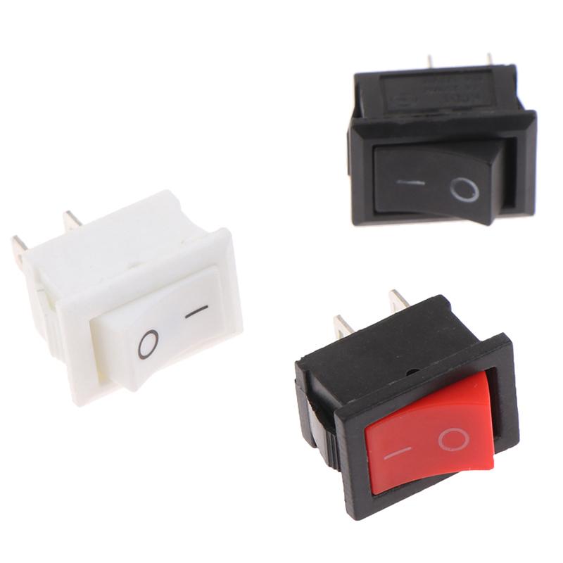 10Pcs 2Pin 21X15Mm Rocker Switch 6A/250Vac Power Switch On-Off Red Black White
