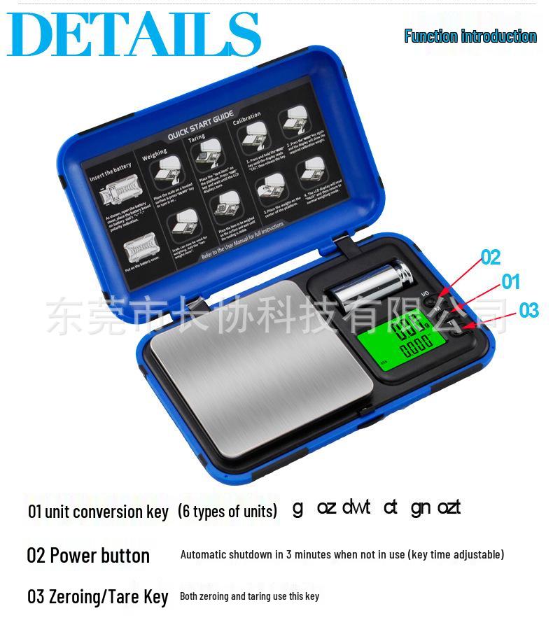 Compact High-Precision Digital Gram Scale for Jewelry, Tea, and Gold