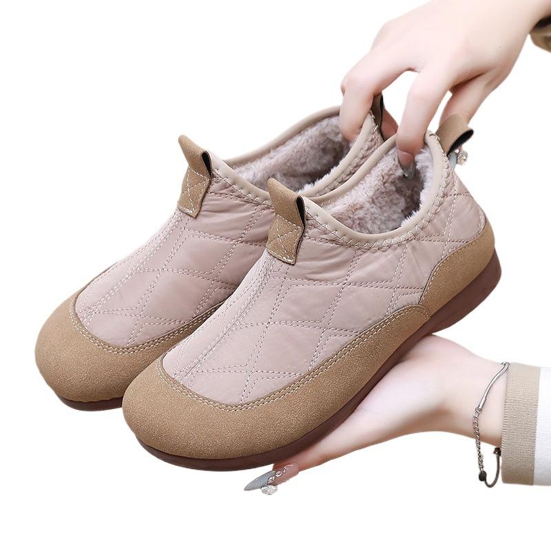 Women's Slip-On Loafers, Cozy Faux Fur Lined Winter Shoes with Soft Flexible Sole, Comfortable Memory Foam Casual Driving Shoes for Women
