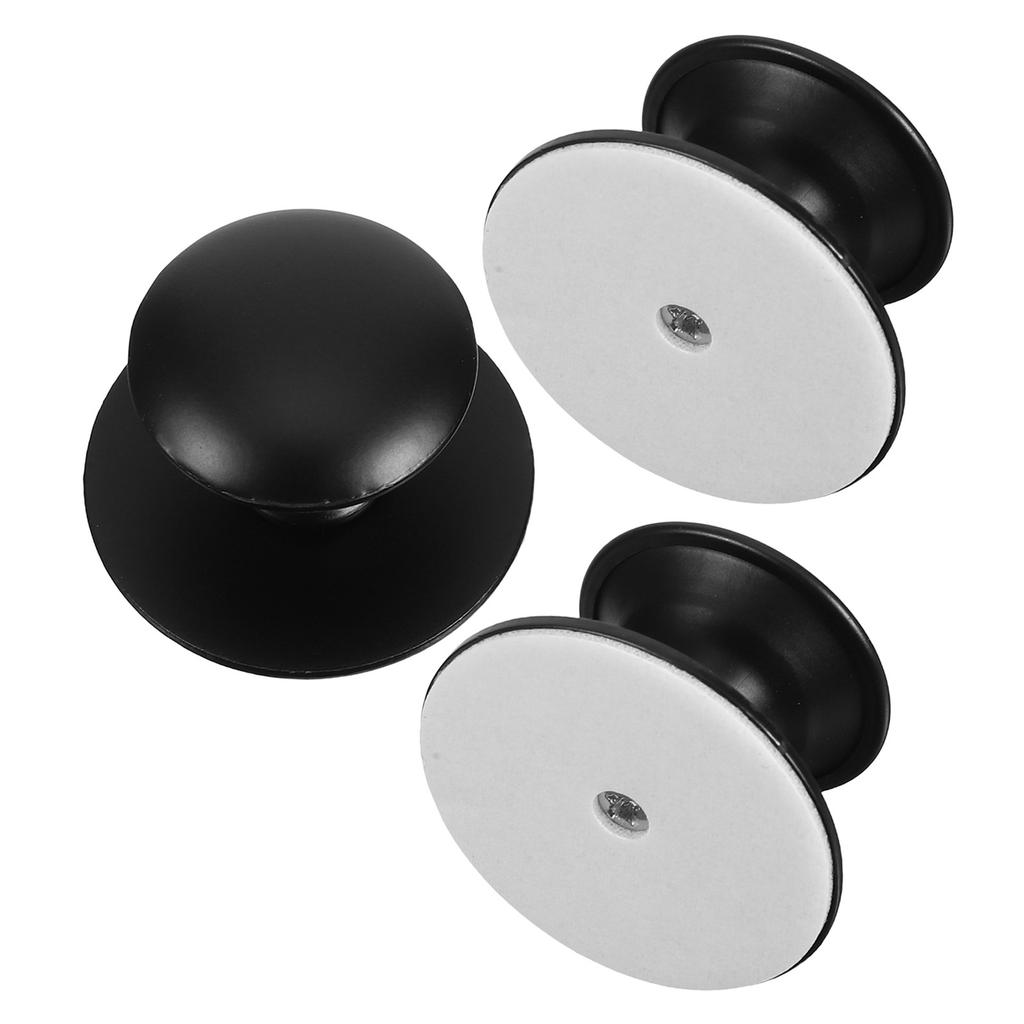 3Pcs Punch-Free Stainless Steel Cabinet Handles Self-Stick Round Pulls for Drawer Wardrobe Door Glass Cabinet Sliding Window