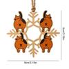 Cat Butt Wooden Snowflake Ornament 2D Cat Butt Snow Wood Ornament Christmas Tree Pendant Decoration For Backpack Keychain Charm