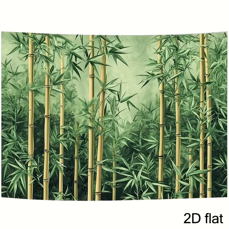 Tessuto Sfondo Foto Parete 2D Acquerello Vintage Bambuseto Decorazione Zen Sfondo