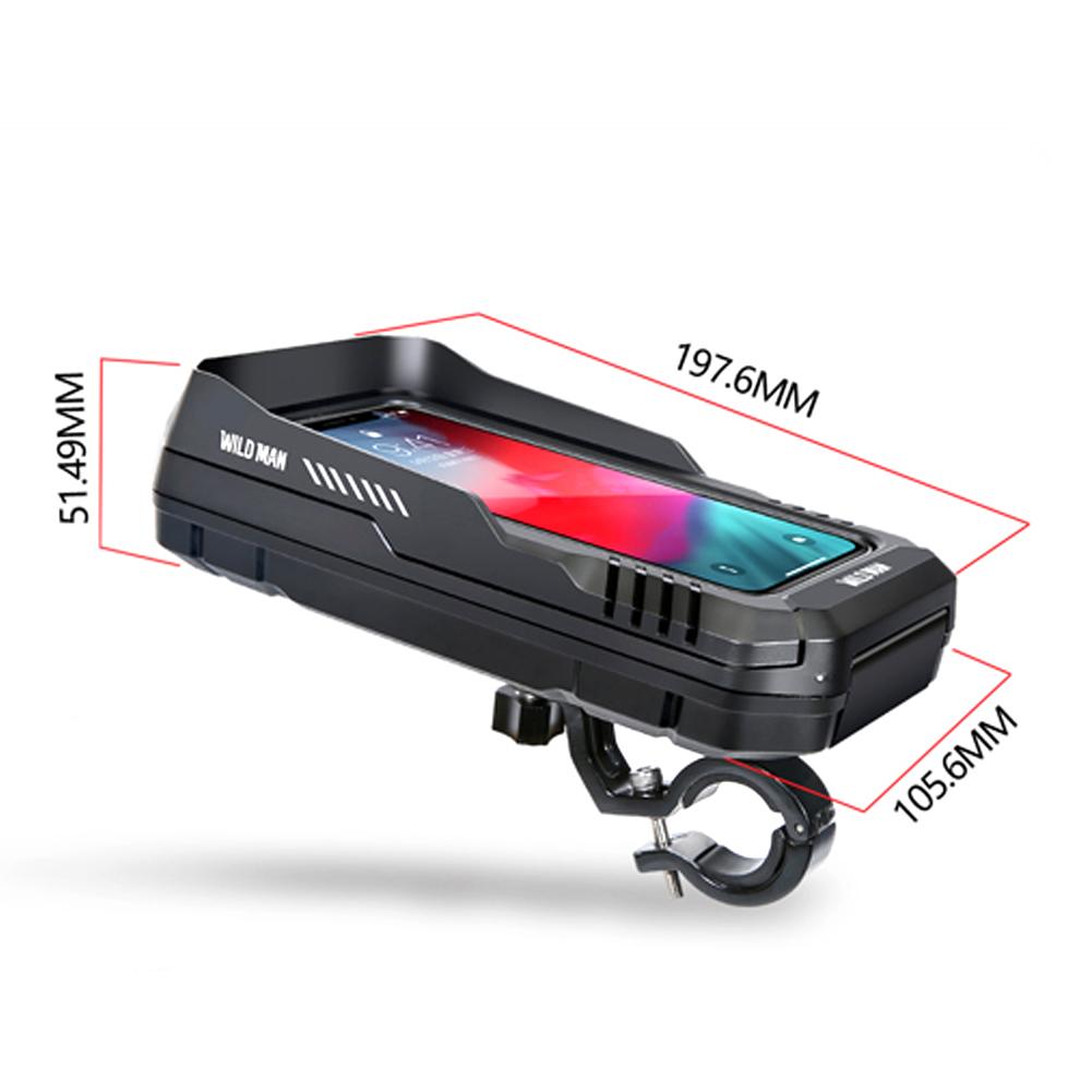 WILD MAN 0.6L MTB Bike Handlebar Mobile Phone Case Waterproof for Electric Scooter Motorcycle Touch Screen Mobile Phone Holder