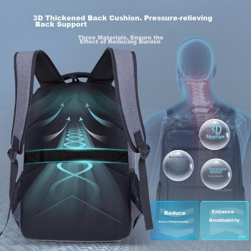 VICTORIATOURIST Laptop Backpack for Men, 17.3-Inch Gaming Notebook Bag, Large Capacity Schoolbag, Travel Business Backpack