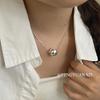 Su Chuang S925 Sterling Silver Snake Chain Necklace with Round Bead Pendant - High-End Clavicle Choker for Women.