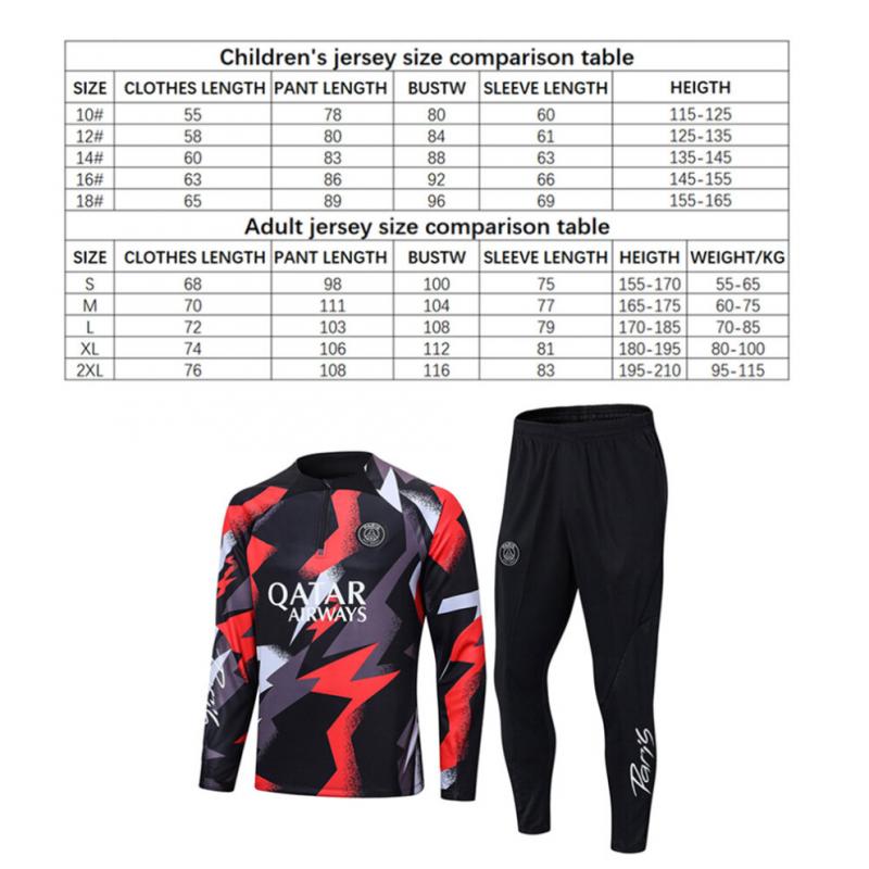 Paris Football Jersey Long Sleeve Training Suit 22/23 Season PSG Adult Kids Sportswear Set