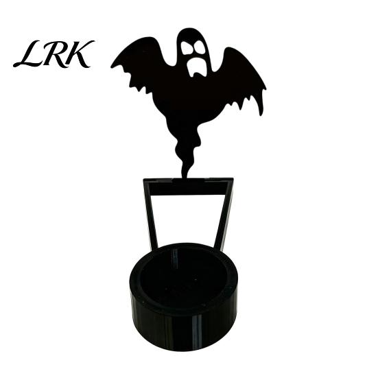 Black Cat Candle Stand Halloween Shadow Holder, Funny Pumpkin Ghost Bat Reaper Candlestick Decoration, Projection Metal Tea Light Stand, Vintage Scary