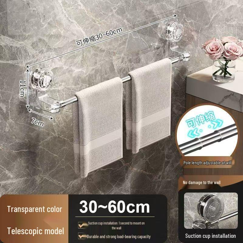 Rotating, Punch-Free Suction Cup Towel and Slipper Rack for Bathrooms