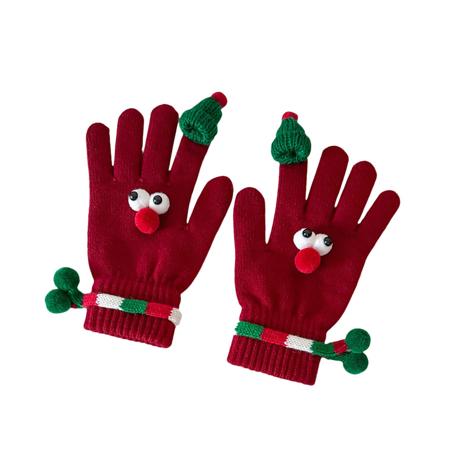 

Праздничная тема Шапка Санты Перчатки с открытыми пальцами Сенсорный экран Фестивальная одежда для рук Прекрасный рождественский трикотаж для повседневной носки красный