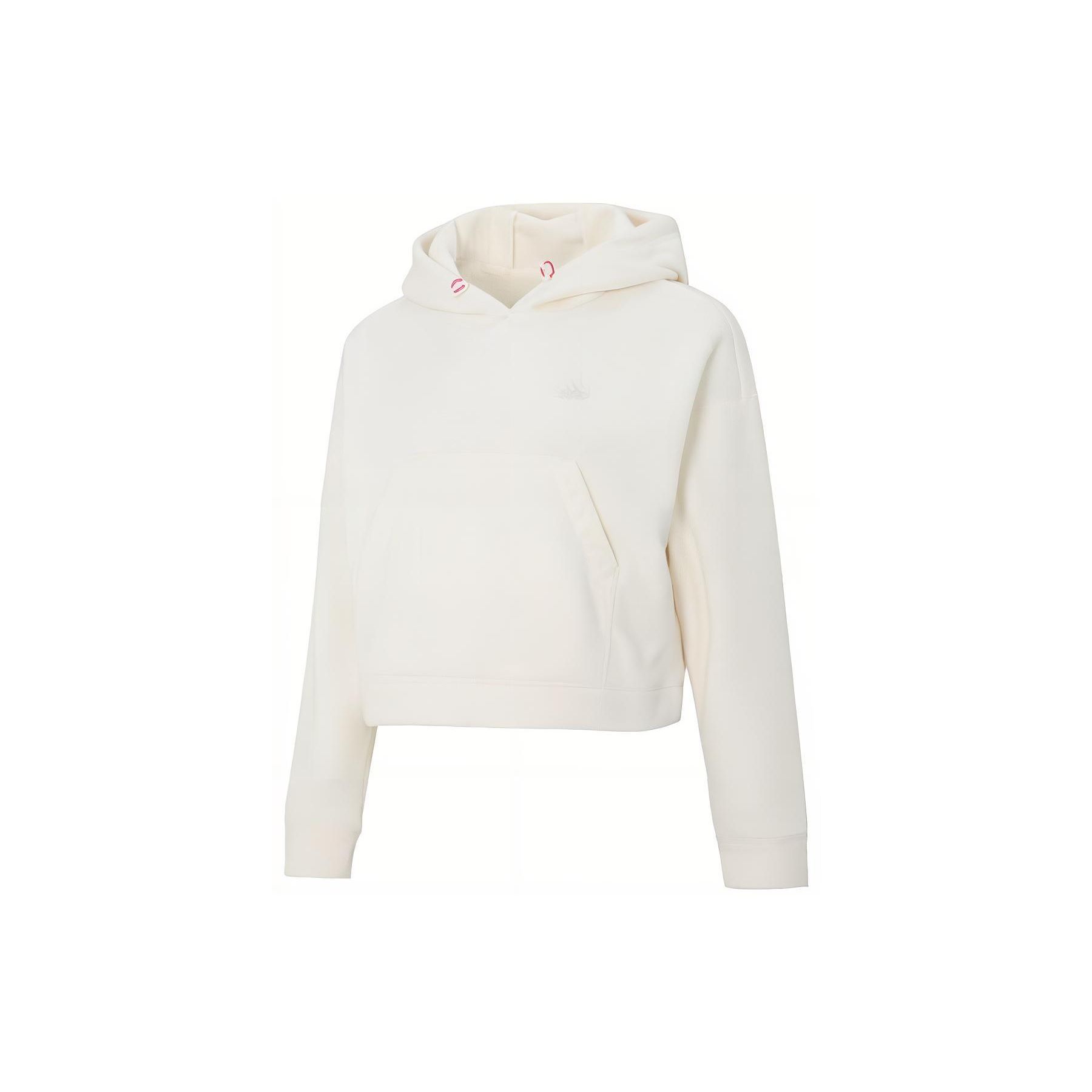 

Adidas сплошной цвет с капюшоном спортивный фитнес повседневный флисовый пуловер толстовка женские топы белые IP7043 L