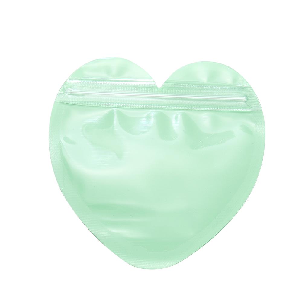 10Pcs Iridescent Zip Lock Bag Transparent Heart Plastic Seal Bags for Jewelry Display Necklace Earrings Bracelet Packaging