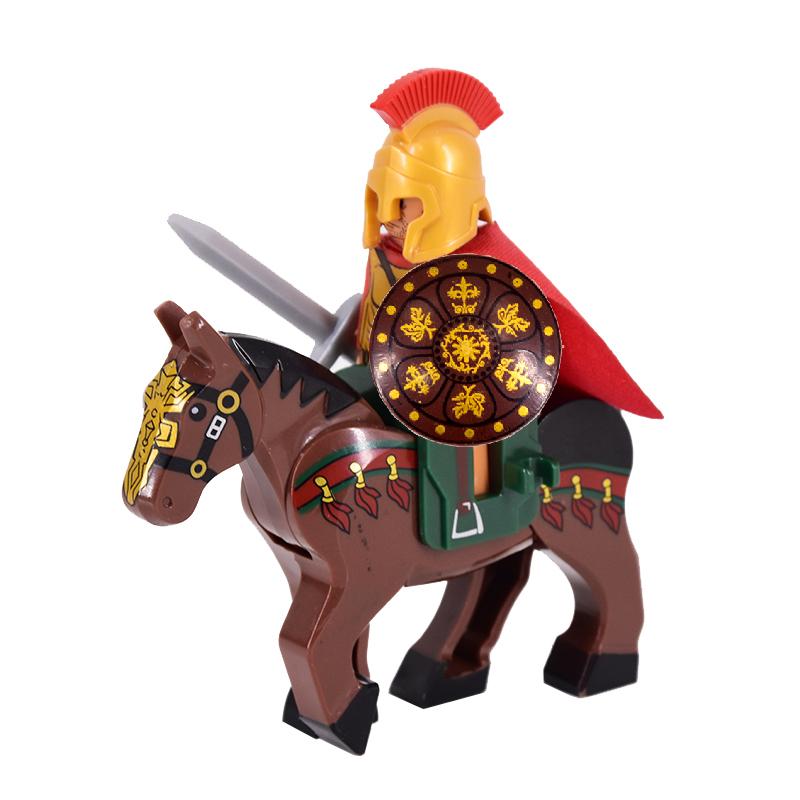 Medieval Figures Middle Ages Rome Warrior Golden Knight Horse Hawk Castle King Dragon Knights Building Blocks BricksToys gifts