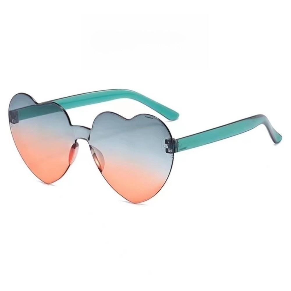 Trendy Love Heart Shape Sunglasses UV Protection Colorful Gradient Sunglasses  Women