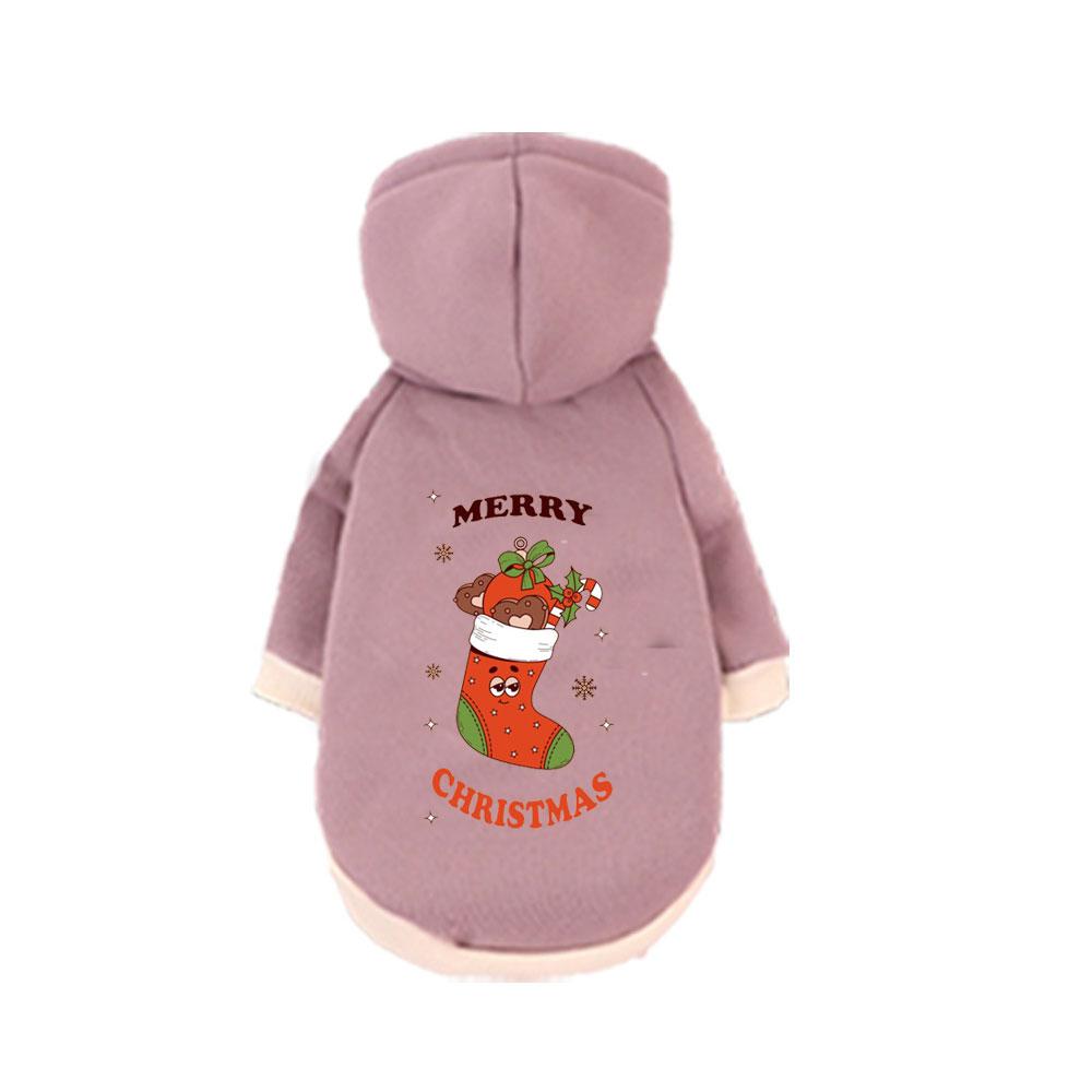 Christmas Pet Hoodie Winter Autumn Cat & Dog Christmas Print Pattern Hooded Hoodie, Festive Style Party Outfits