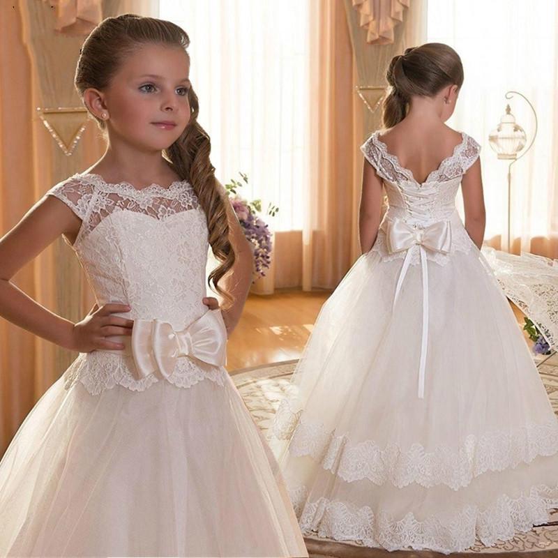 Girls Bridesmaid Dress Wedding Birthday Party Prom Embroidery Decor Age 4-12