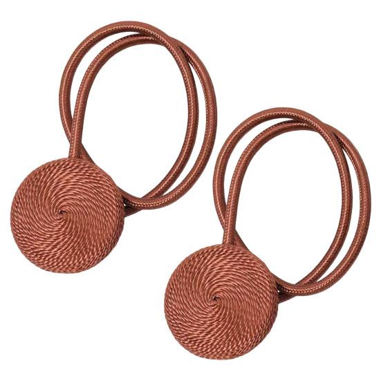 Magnetische Vorhangschnallen, starker Magnet, keine Löcher, Vorhang-Raffhalter aus Polyester, rundes Design, für Wohnzimmer und Schlafzimmer, 2er-Pack