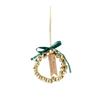 Christmas Decoration Small Wreath Door Hanger Wall Hanging with Red Velvet and Bell for Home and Car