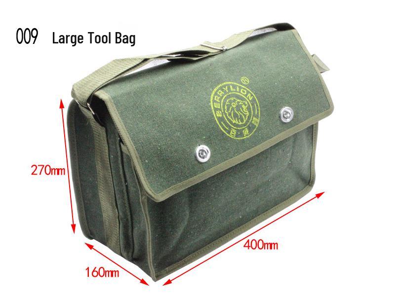 Durable Multifunctional Canvas Electrician Tool Bag - Large Size, Wear-Resistant, Single Shoulder Design