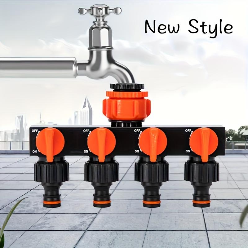 4-Way Garden Hose Splitter with 4 Independent Switches -  Connector for Outdoor Watering Systems, Leak-Proof Design, Suitable for Lawn, Garden