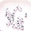 100pcs Letter Alphabet Beads 4mm Square White Acrylic Beads DIY Jewelry Accessories