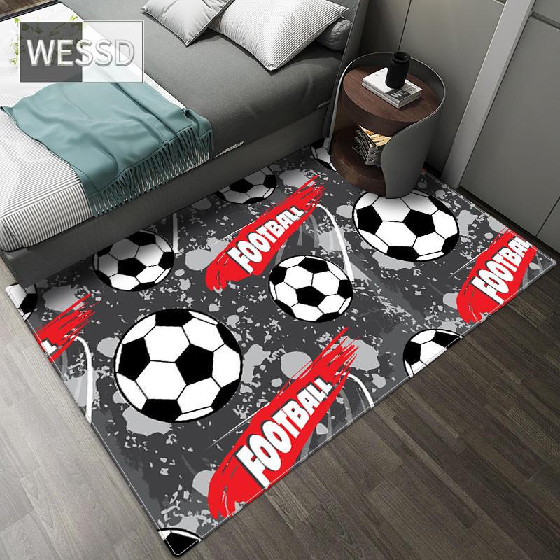 Football Carpet Cartoon Bedroom Carpet For Soft Flannel Teenager Carpet Big Mat