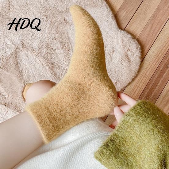 Gemütliche Plüsch Thermo-Strumpfhosen Verdickte Imitation Nerz Samt Socken für Damen Weiche Socken Winter Strapazierfähig Waschbar Warm Einfarbig Zuhause Innen