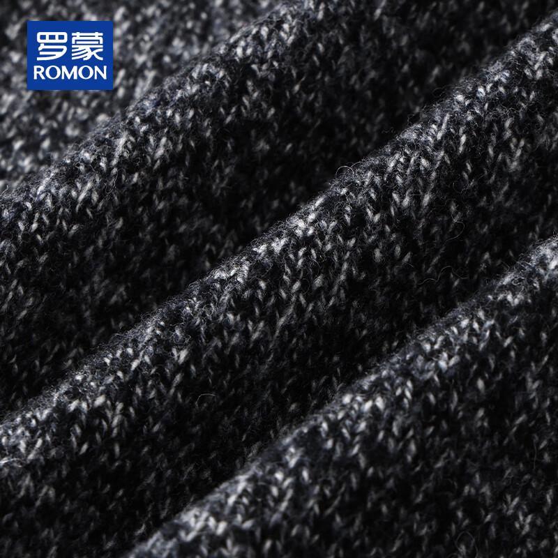 ROMON Men's 100% Pure Wool Thick Round Neck Cardigan Vest
