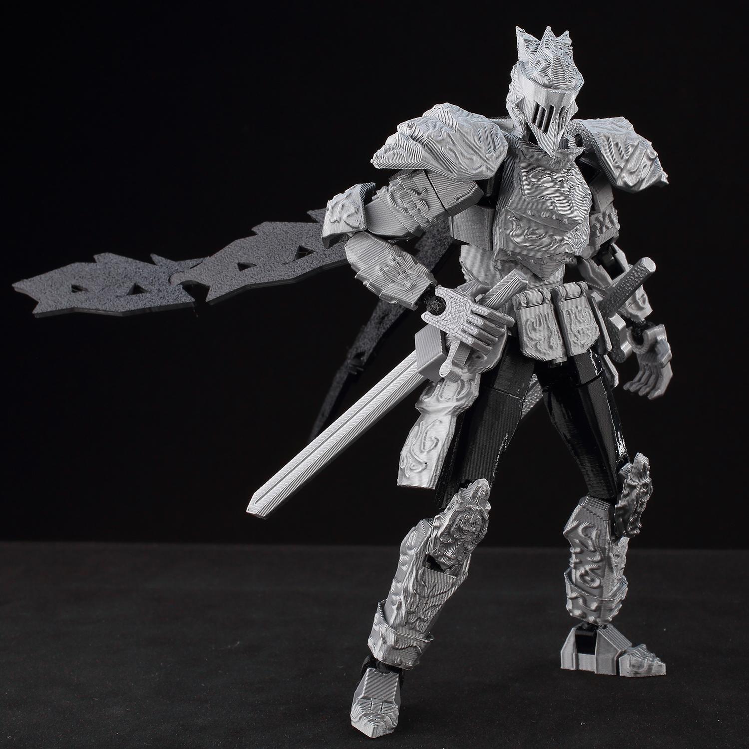 Writing A Notebook Silver 9L3d Lucky13 Armor Knight Action Figure Dummy13 With Tripleweapon T13 Multijointed 3D Printed Collectible Toy Titan13